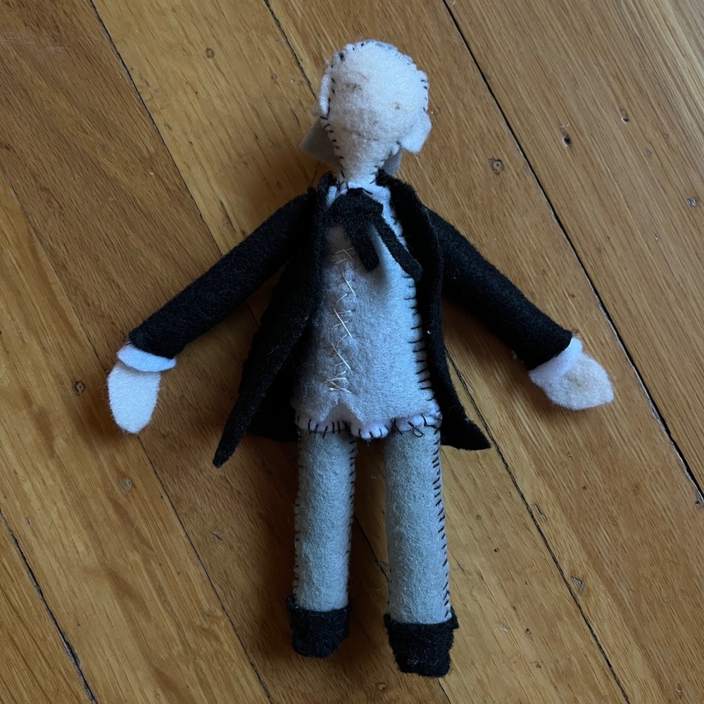 original 1963 Doctor Who tv show handmade felt doll figurine 
William Hartnell